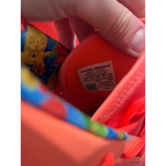 Under Armour x Sour Patch Kids Mens Size 14 Hovr Curry 7 Peach Plasma Shoes - Picture 3 of 3